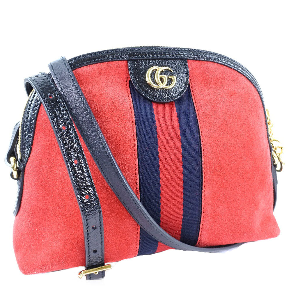 GUCCI Shoulder Bag 499621 Suede, Leather Red Ofidia Women