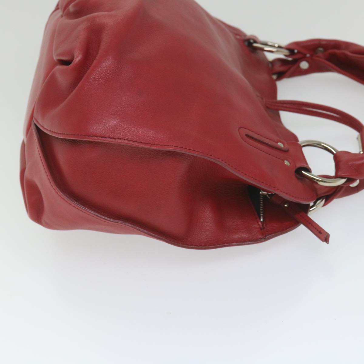Luxury CELINE Shoulder Bag Leather Red 58409