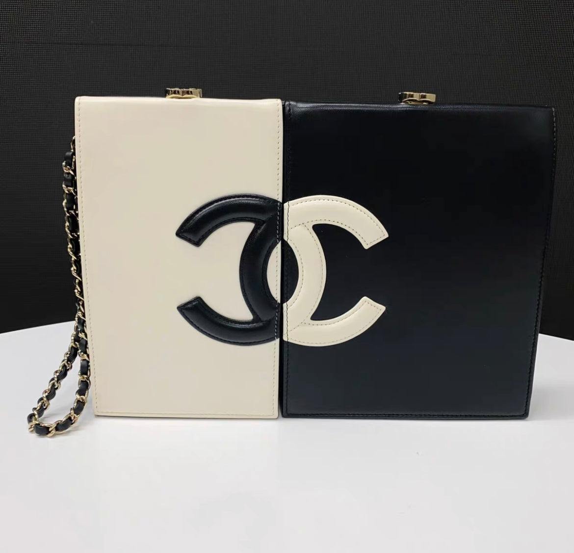 Chanel 21SS Black and White Evening Bag
