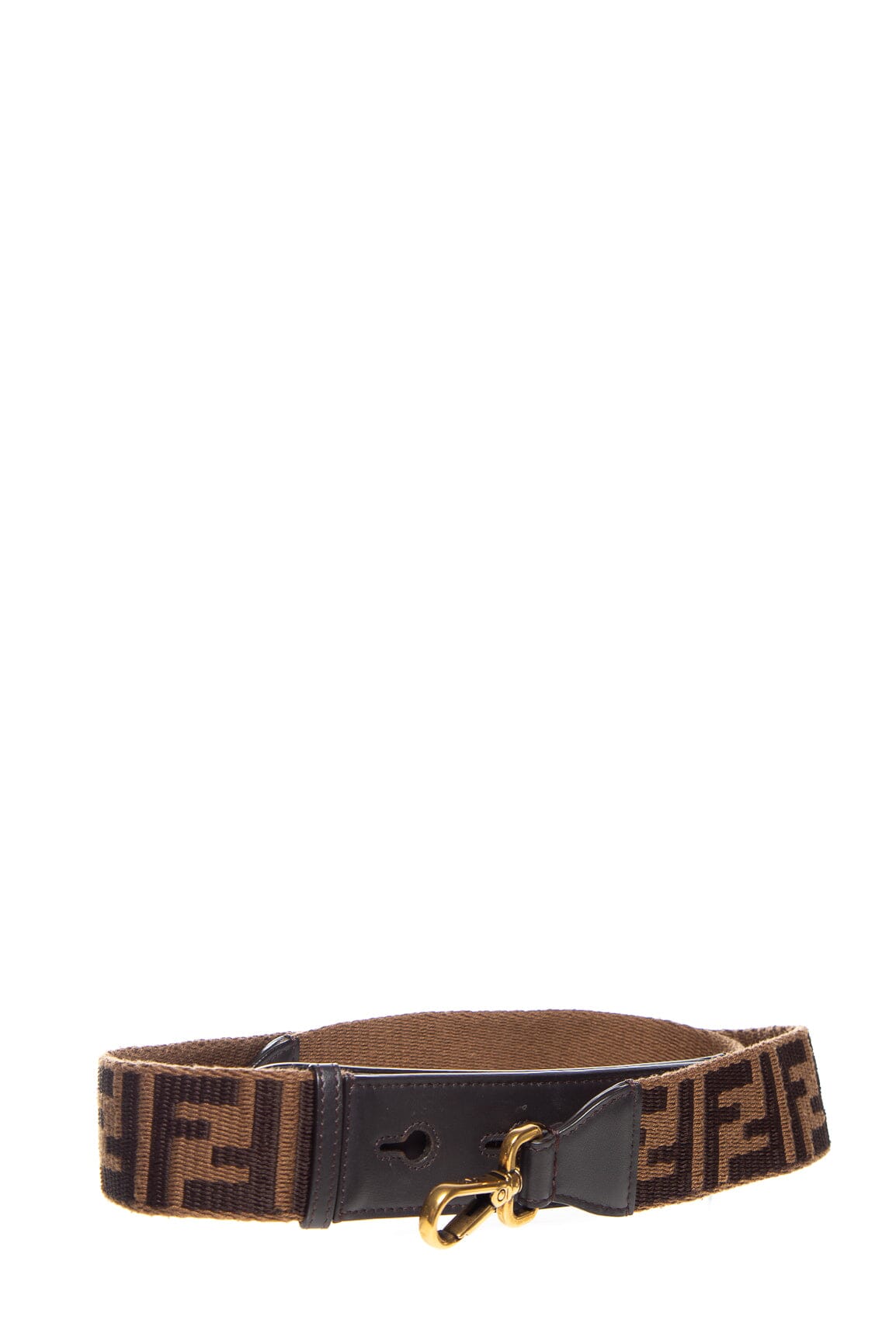Fendi Brown and Black FF Zucca Print Canvas Bag Strap