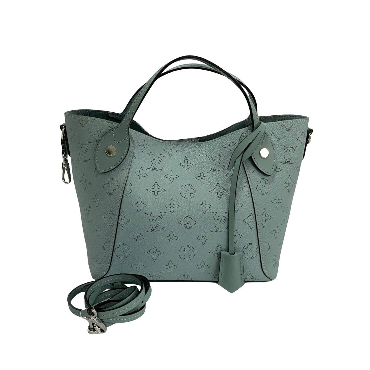 LOUIS VUITTON Shoulder Bag leather blue Monogram Mahina Hina PM