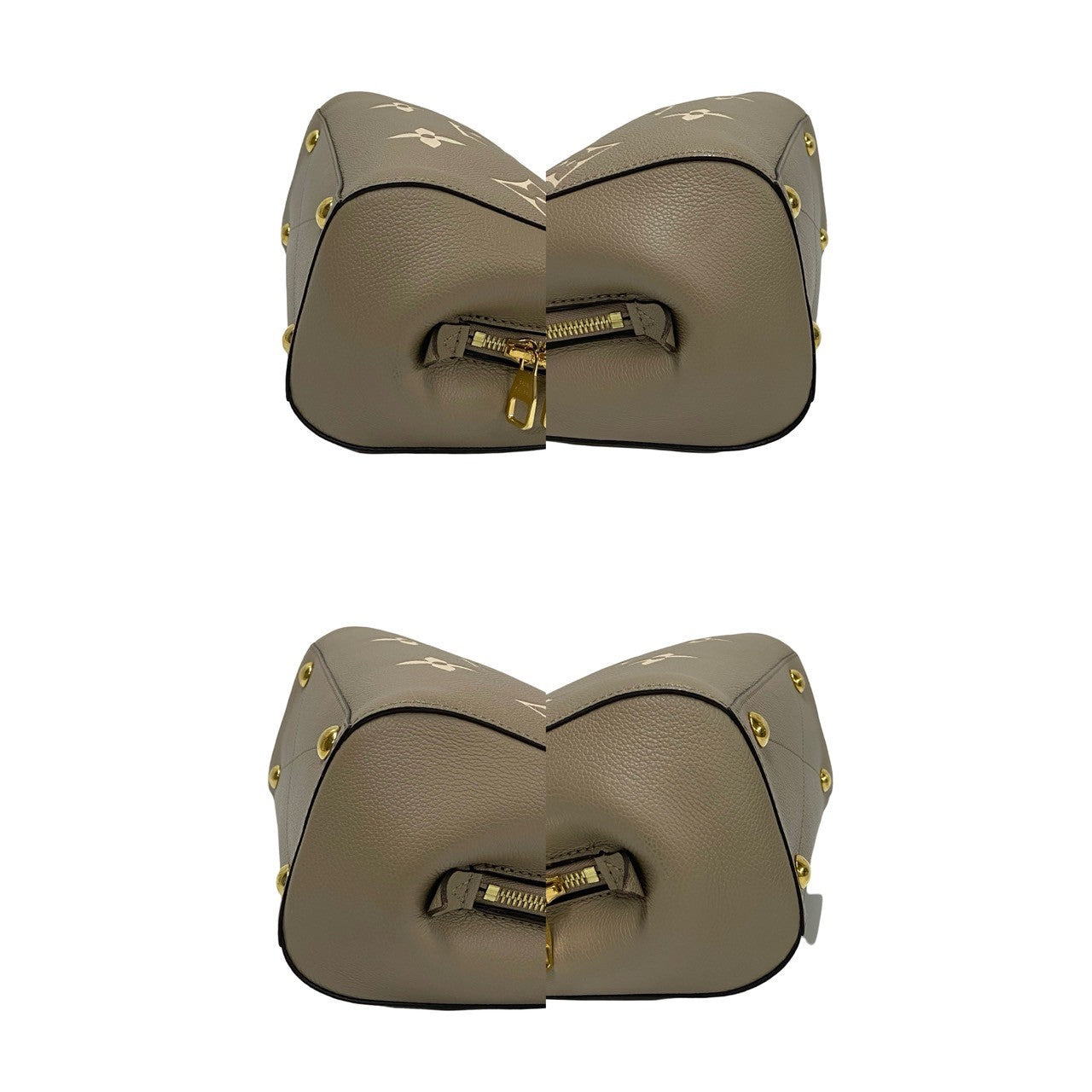 LOUIS VUITTON Handbag leather beige Monogram Ann Platt Montaigne BB Women