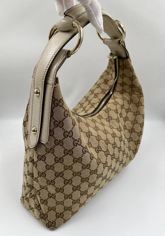 Gucci Leather Canvas Shoulder Bag