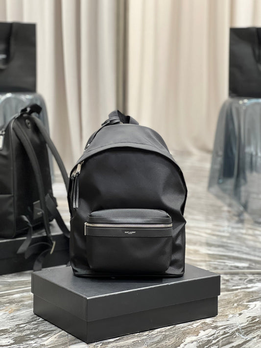 Yves Saint Laurent City Backpack In Canvas Unisex.8in/ Black