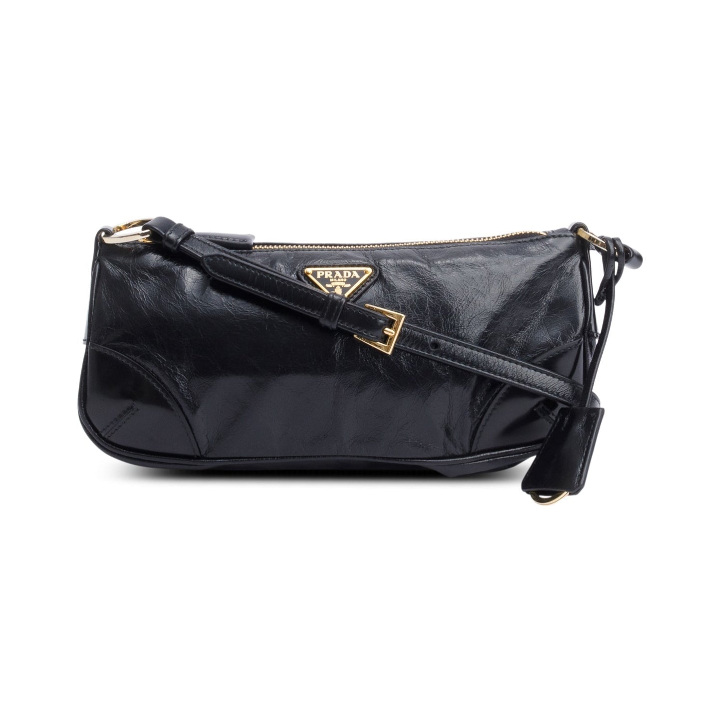 Prada Black Re-Edition 2002 Small Leather Shoulder Bag