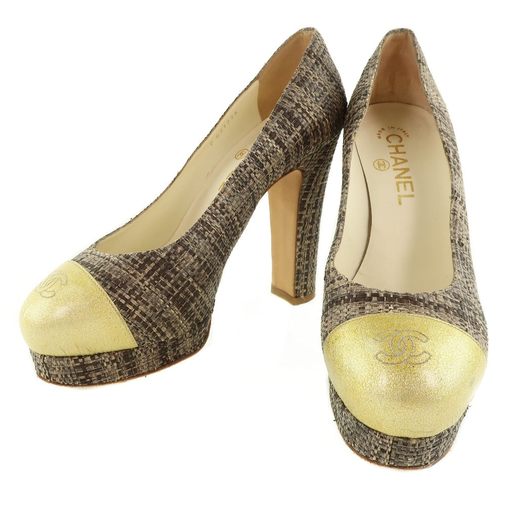 Chanel Patent Leather Jute High Heels Classic Flap Tote