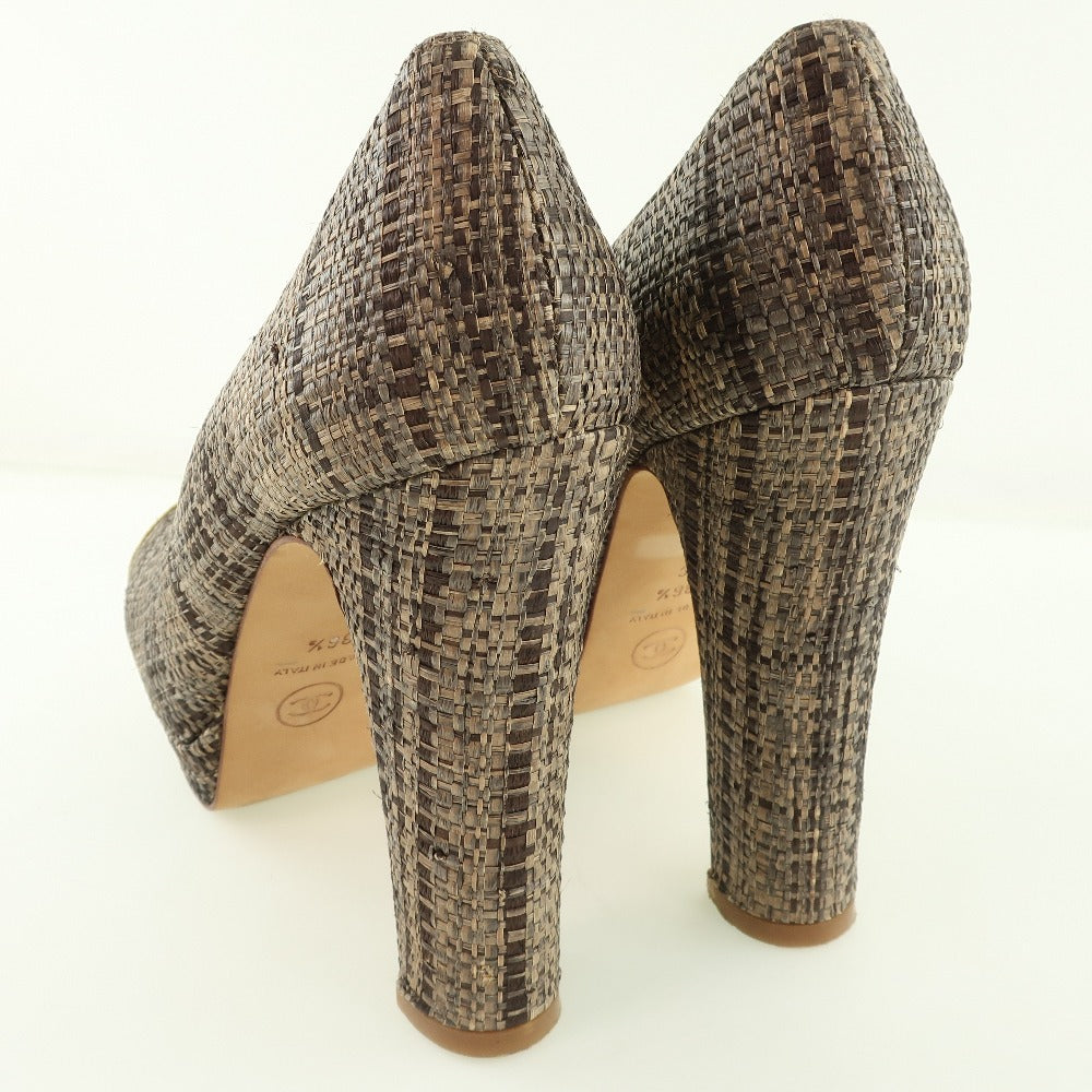 Chanel Patent Leather Jute High Heels Classic Flap Tote