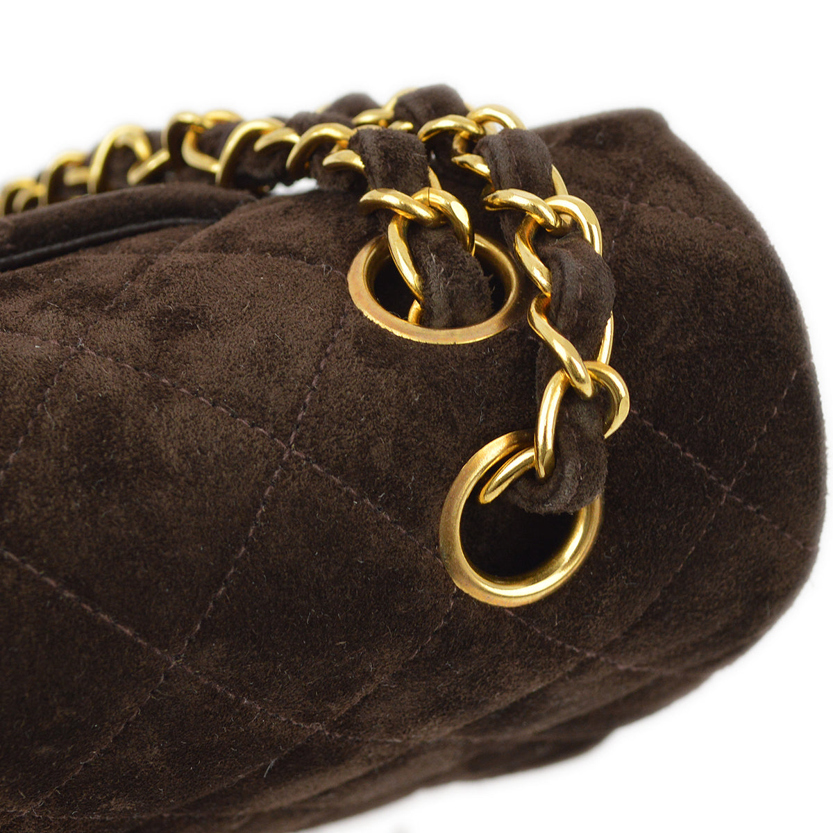 Chanel Brown Suede Medium Classic Double Flap Shoulder Bag