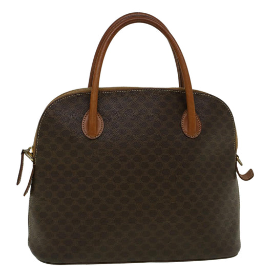 Luxury CELINE Macadam Canvas Hand Bag PVC Leather Brown 59246