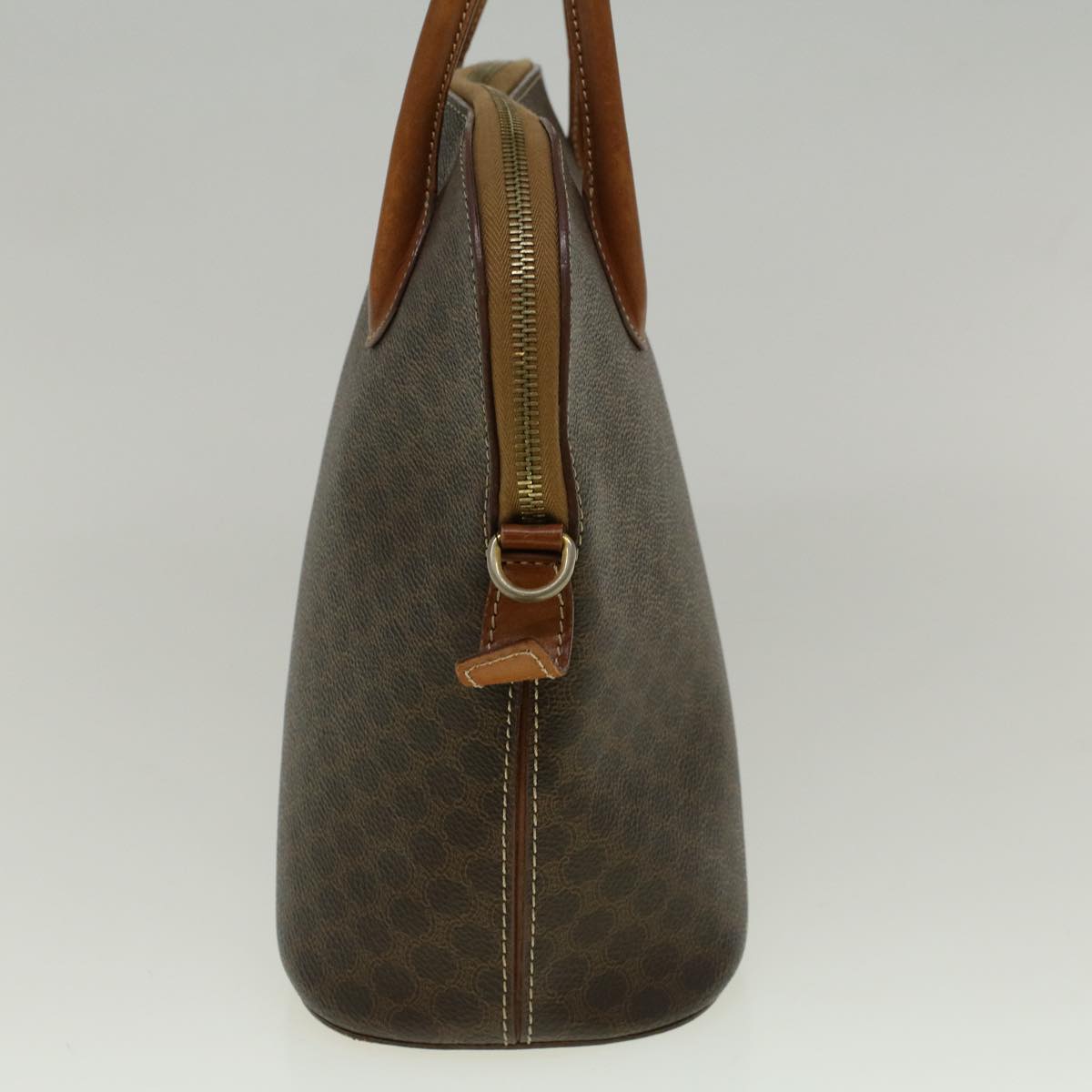 Luxury CELINE Macadam Canvas Hand Bag PVC Leather Brown 59246