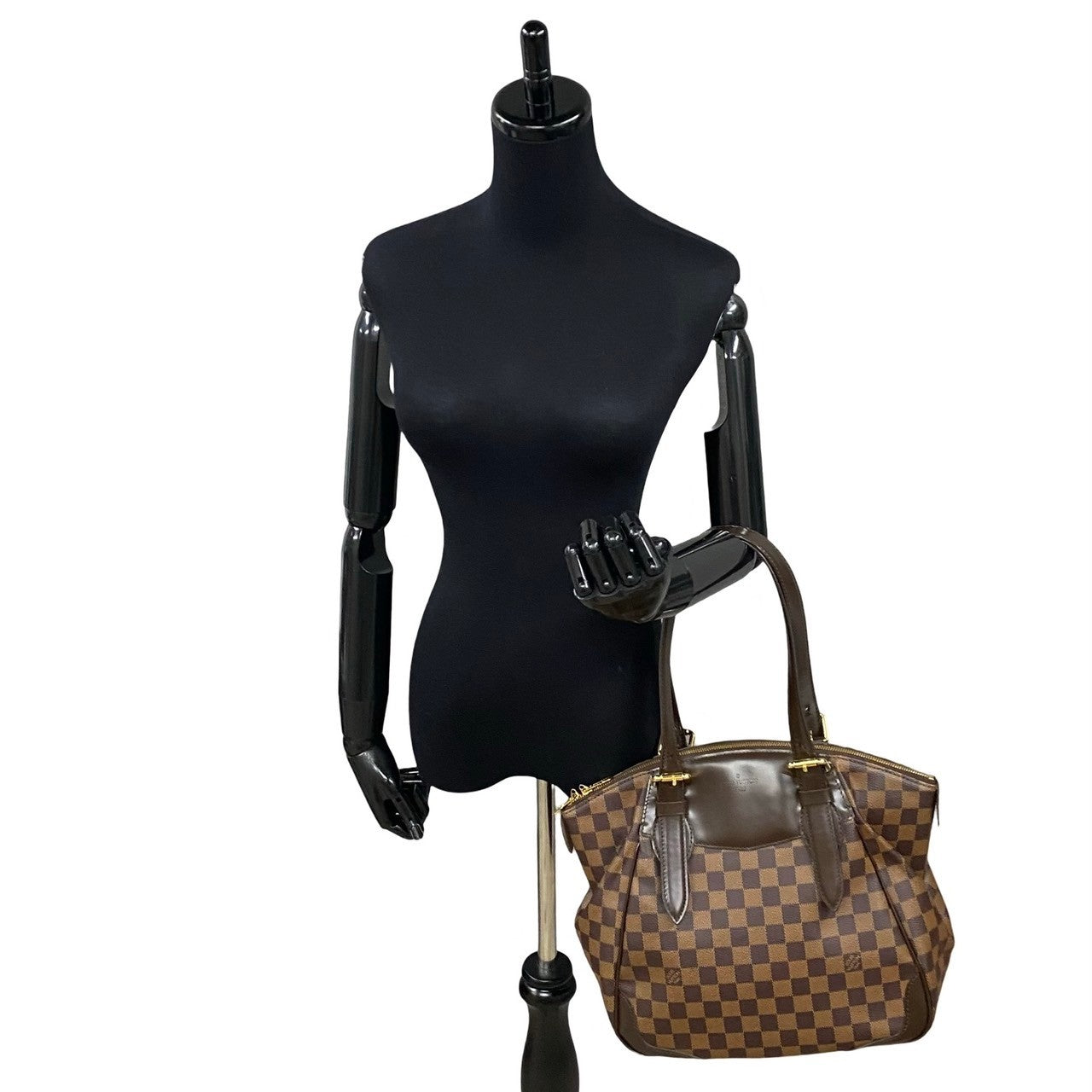 LOUIS VUITTON Handbag leather Brown Damier Verona MM