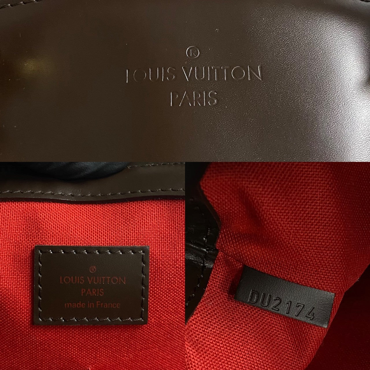 LOUIS VUITTON Handbag Leather, PVC Brown Damier Verona MM Women