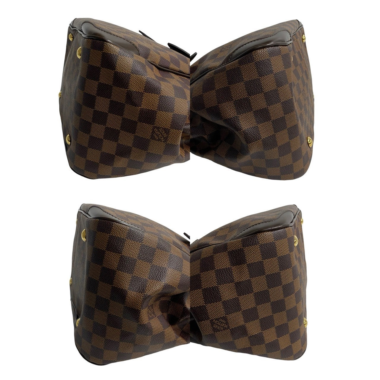 LOUIS VUITTON Handbag Leather, PVC Brown Damier Verona MM Women