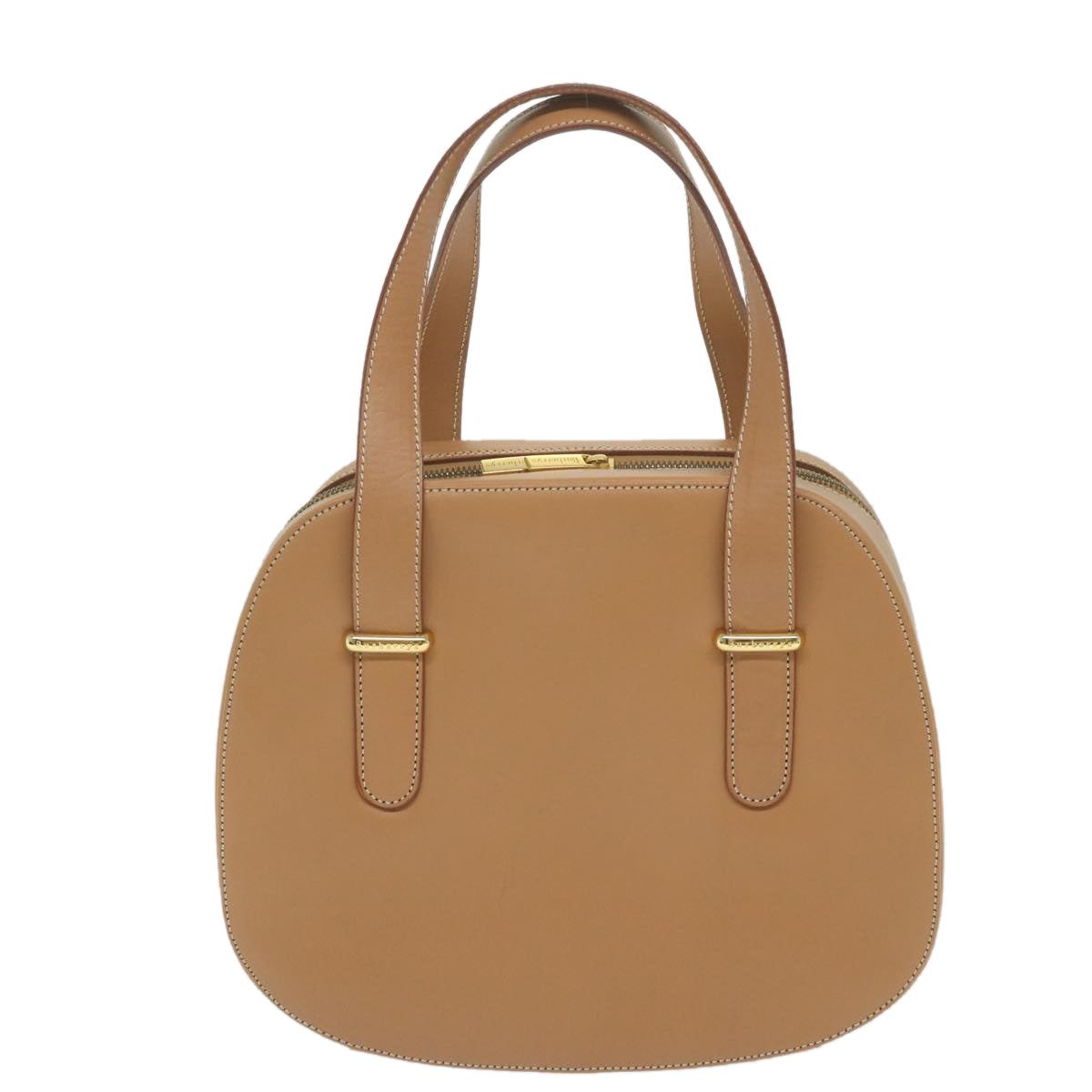 Burberry Hand Bag Leather Beige Auth 59466