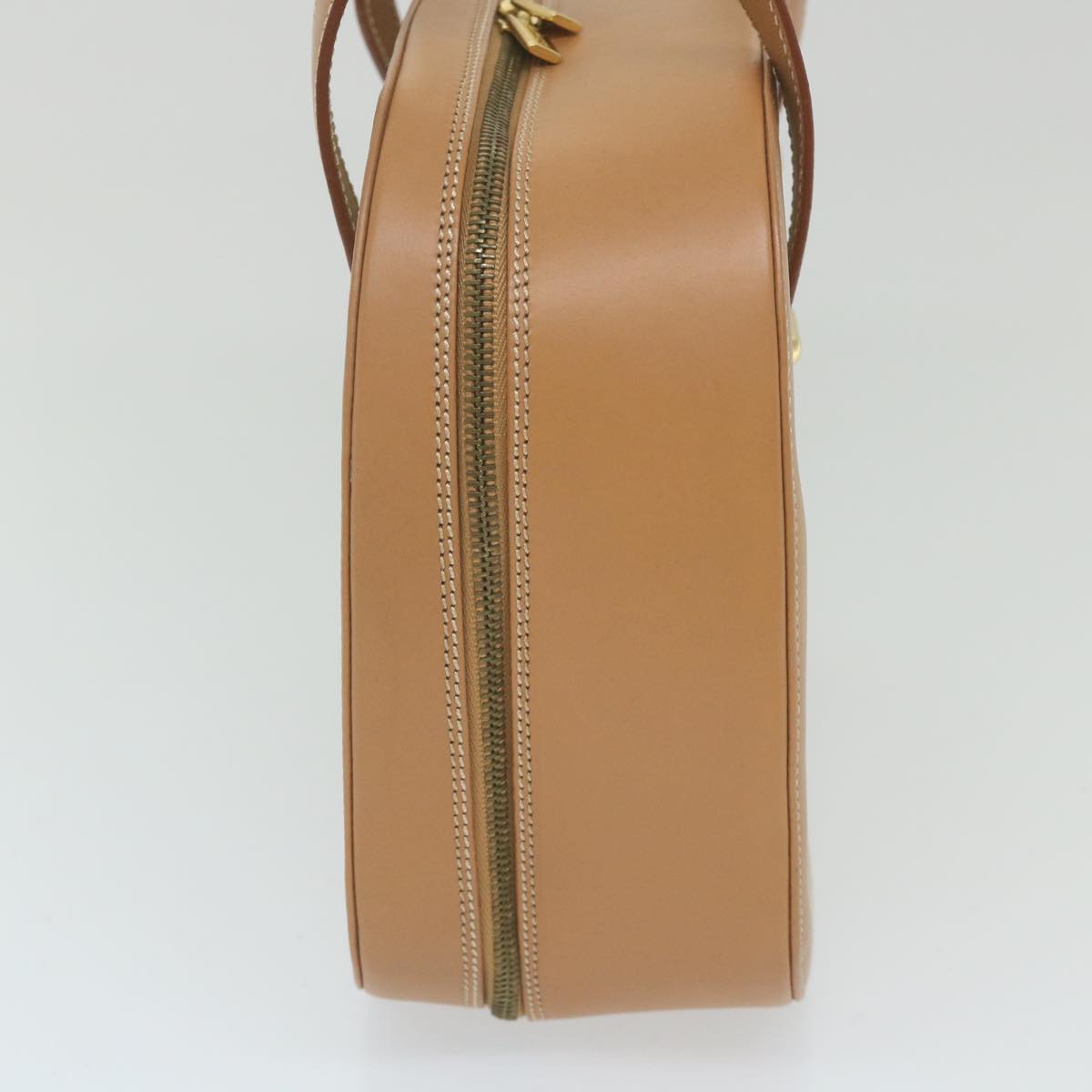 Burberry Hand Bag Leather Beige Auth 59466