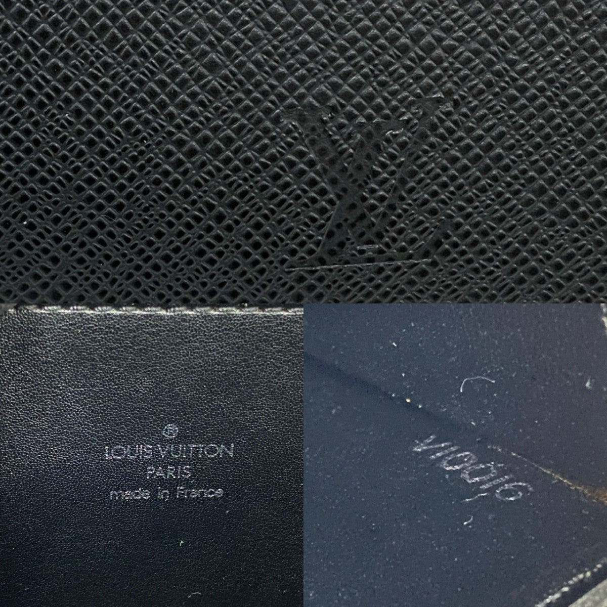 LOUIS VUITTON Business bag Taiga black Taiga Porto Documan Rozan mens