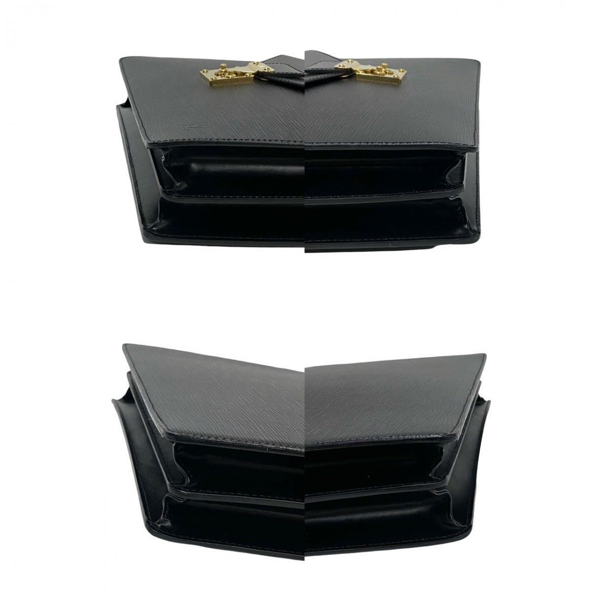 LOUIS VUITTON Business bag leather black Epi Serviette Ambassador mens