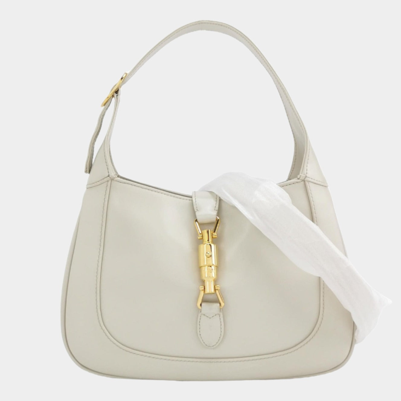 Gucci Jackie 1961 Small Leather Bag with Adjustable Strap Size White
