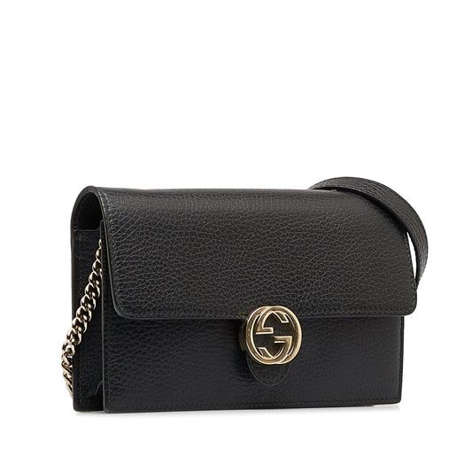 Gucci Interlocking G Leather Chain Crossbody Style 1