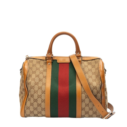 Gucci Leather Canvas Handbag