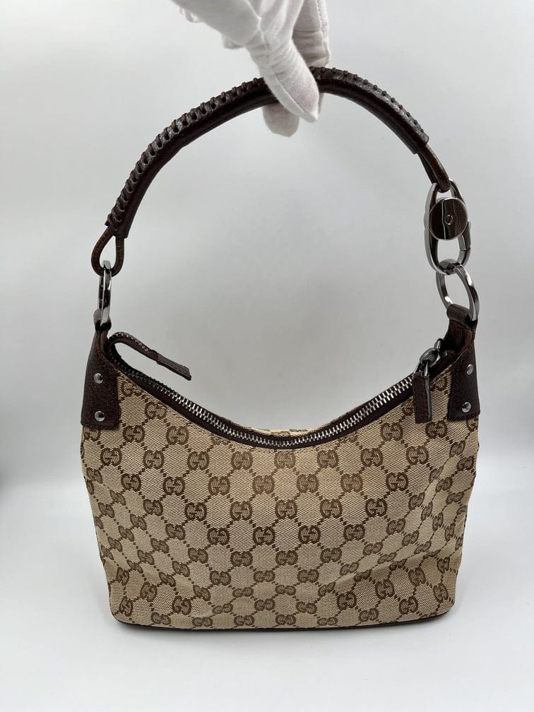 Gucci Leather Canvas Shoulder Bag Style 11