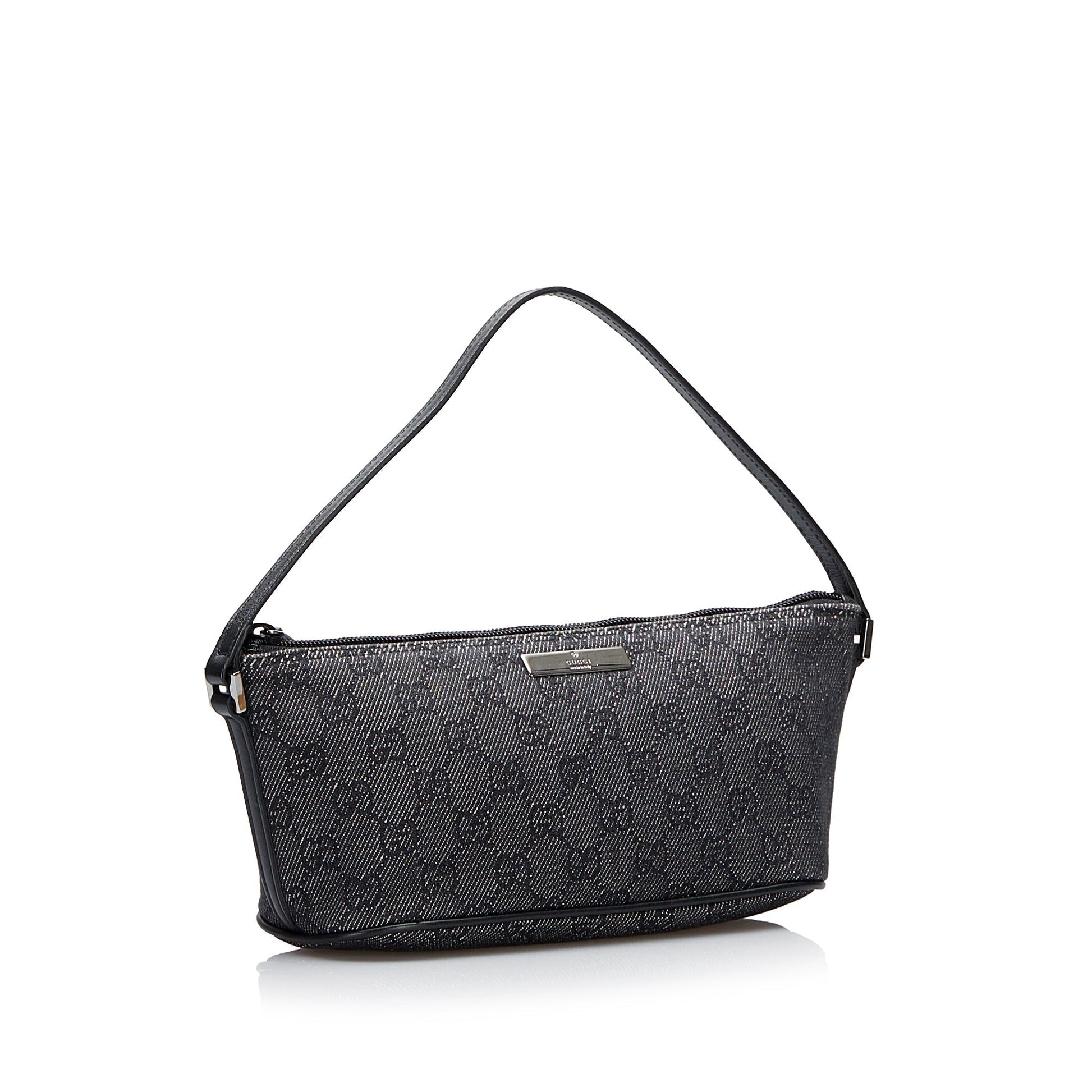 Gucci Leather Canvas Shoulder Bag Style 37