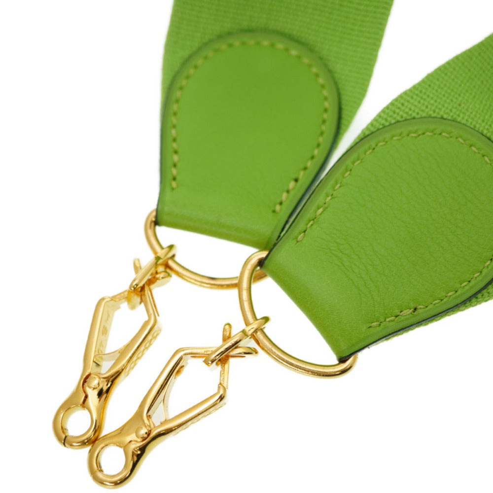 HERMES Shoulder strap Leather, Canvas Apple green Evelyn Shoulder Strap Women