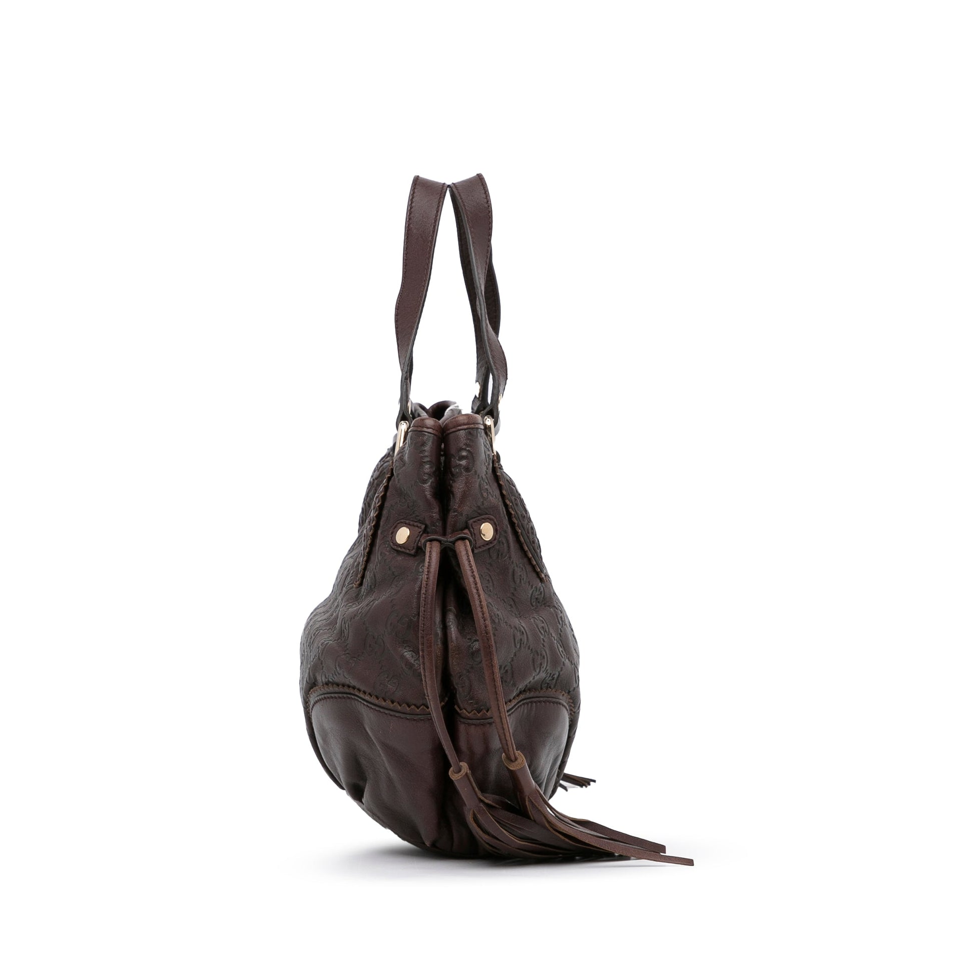 Gucci Guccissima Brown Leather Tote Style 5
