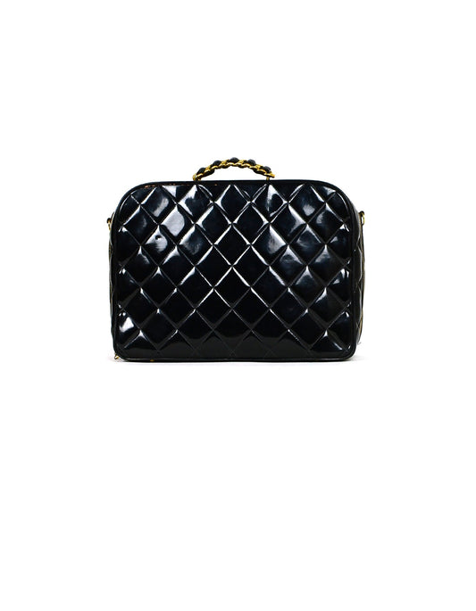 Chanel Black Patent ZIp Around Bag