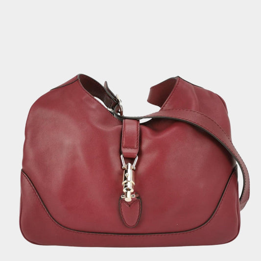 Gucci Jackie 1961 Soft Medium Leather Bag Burgundy Red
