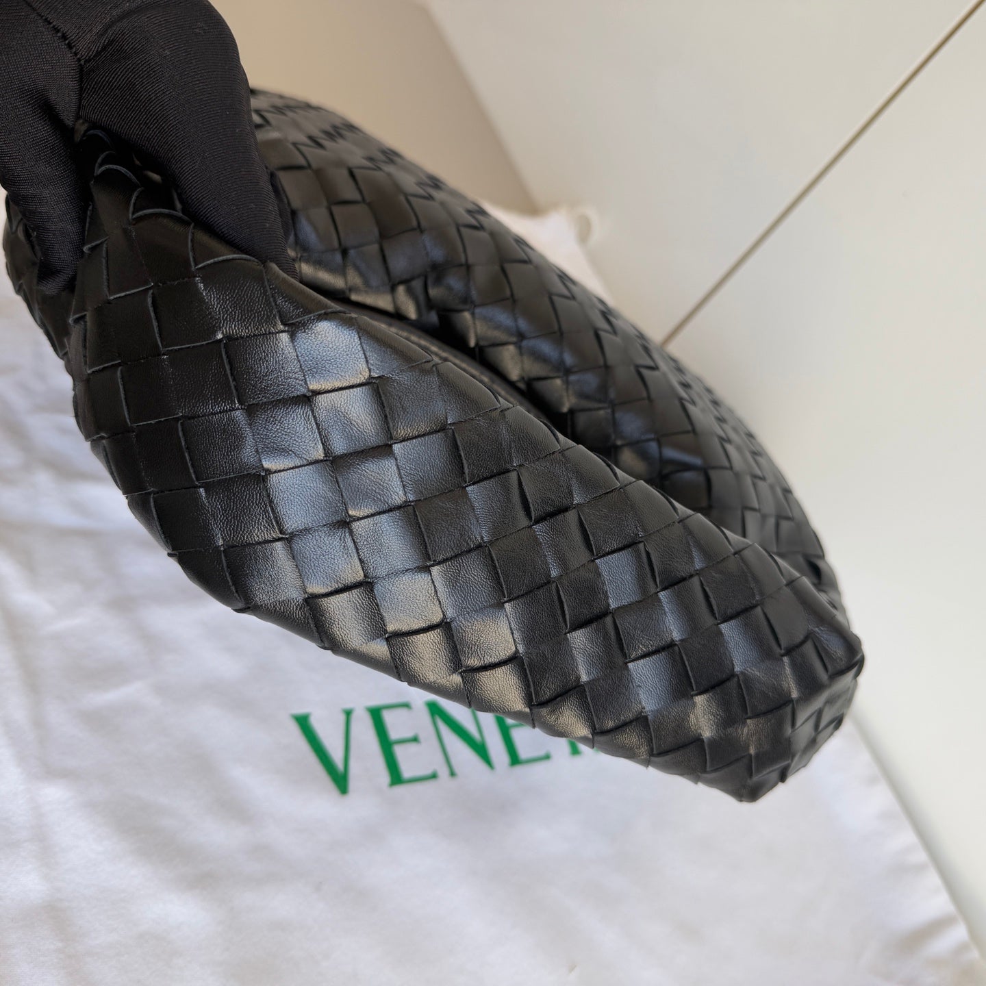 Bottega Veneta Hop Hobo Small Leather Black