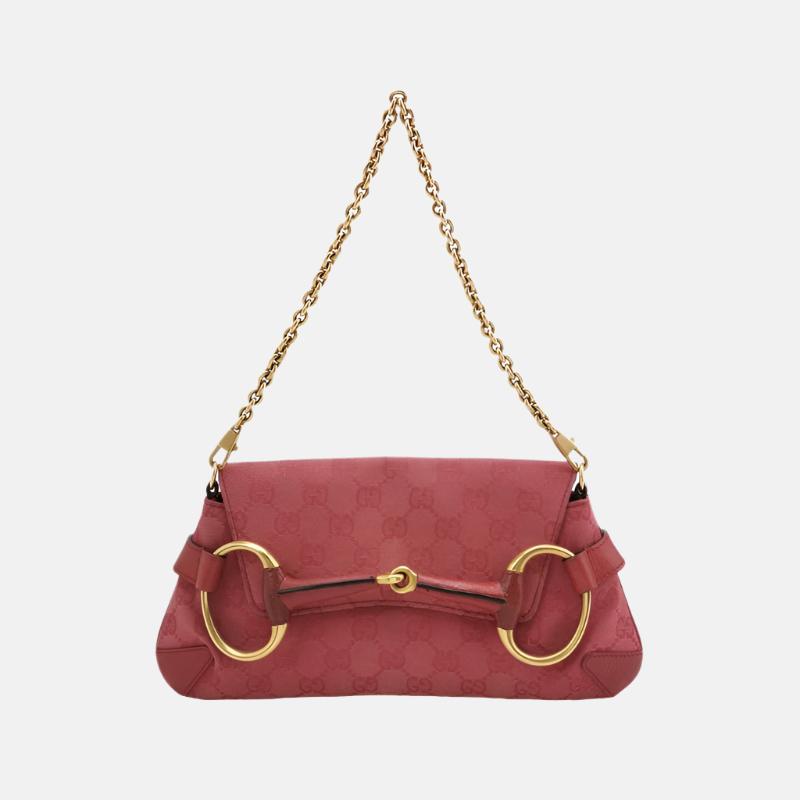 Gucci Horsebit 1955 Chain Bag Gucci Monogram Pink Canvas