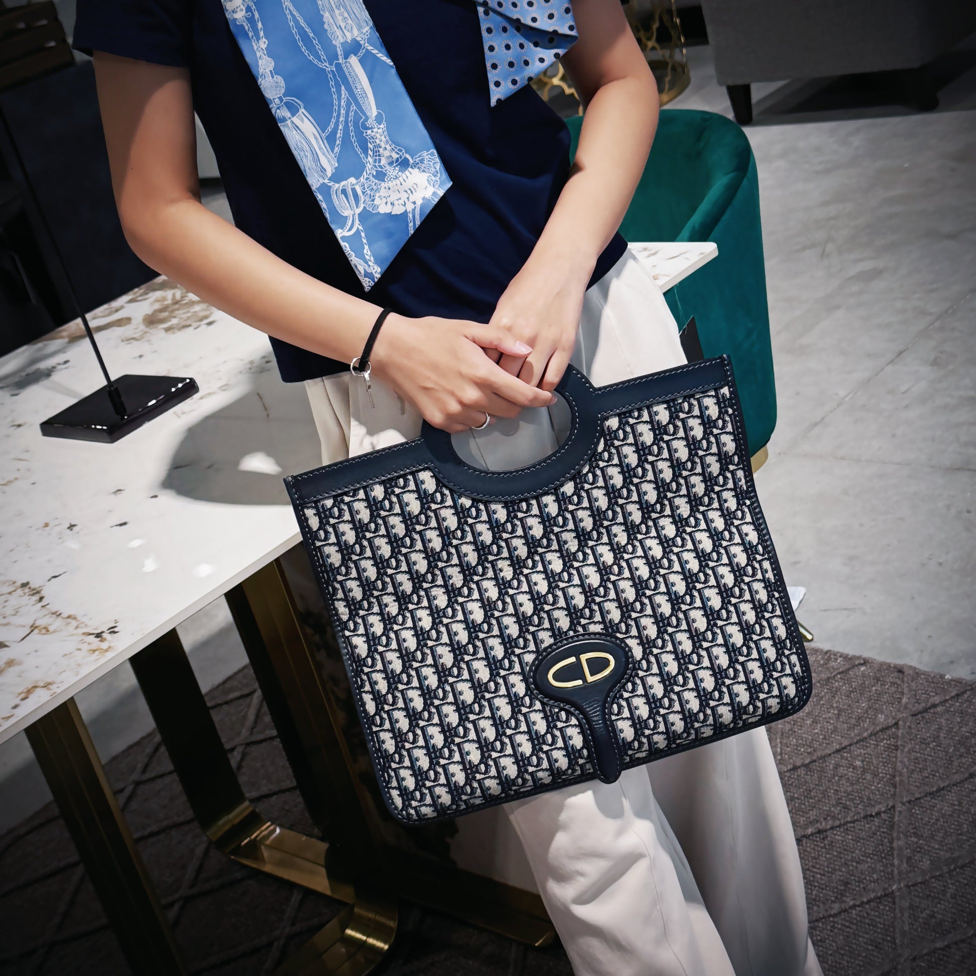 Christian Dior Oblique Fold Over Clutch TWS