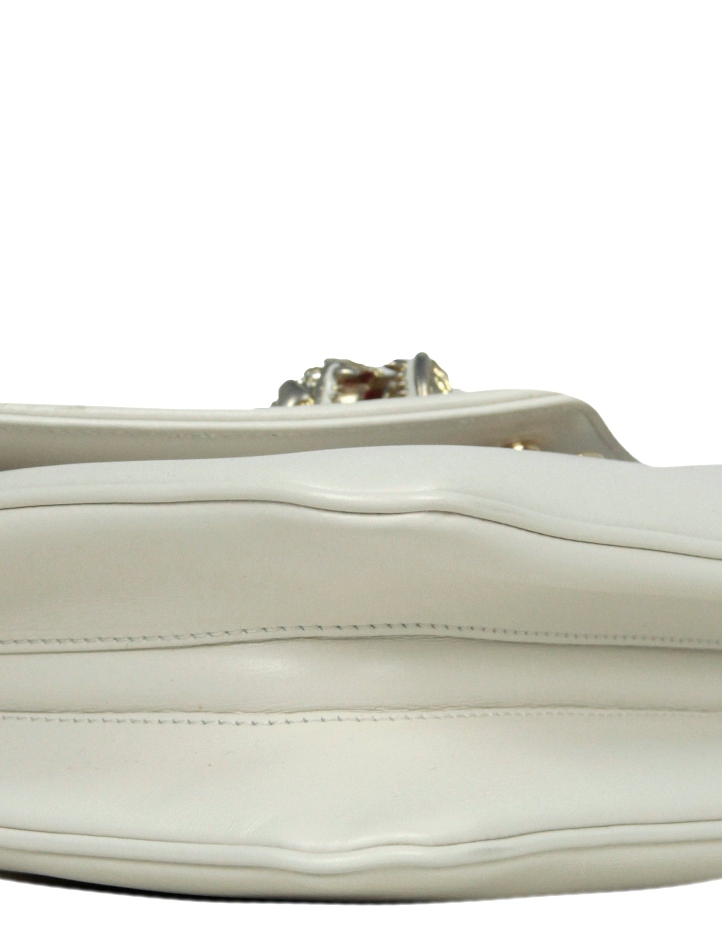 Gucci Ivory Leather Medium Rajah Shoulder/Crossbody Bag