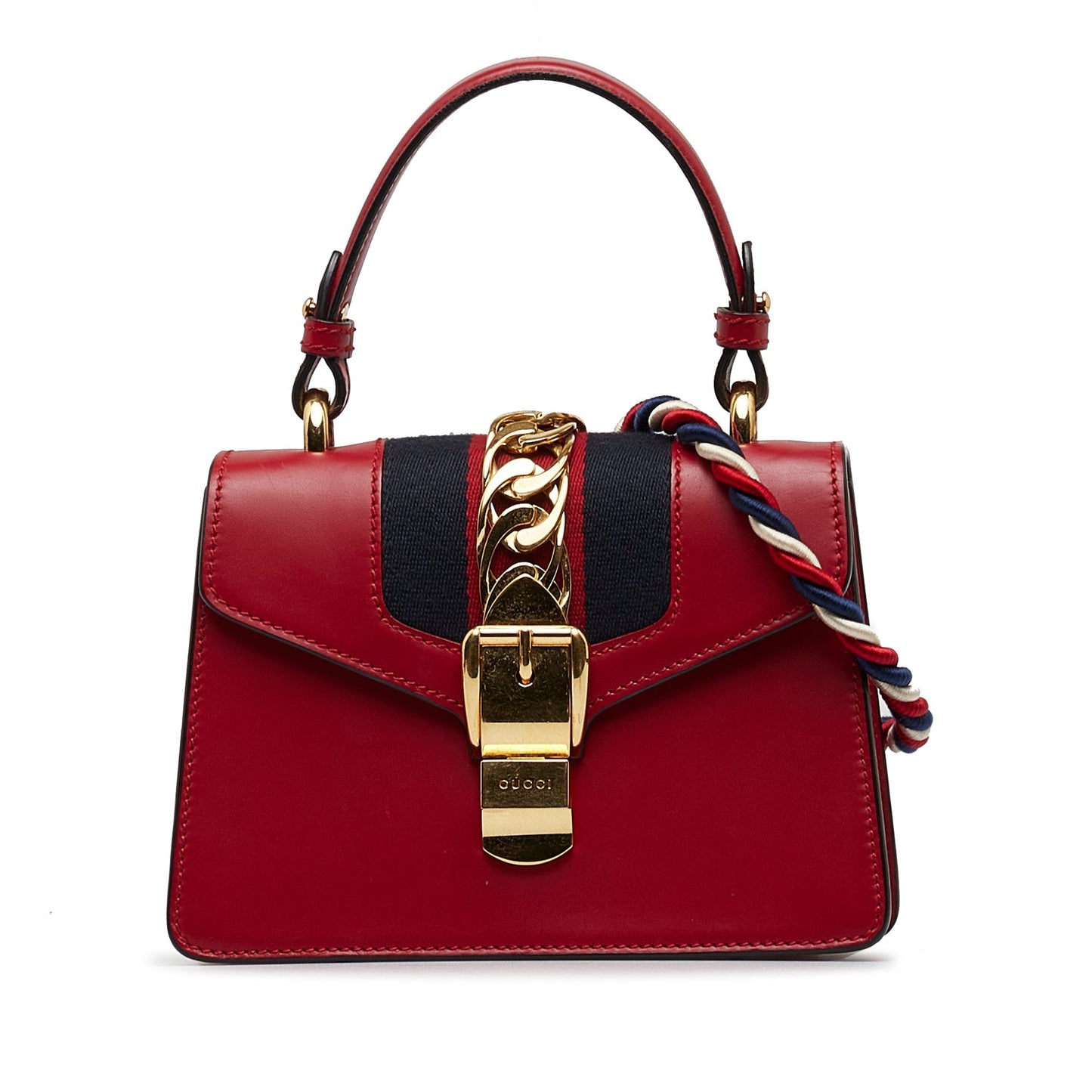 Gucci Sylvie Leather Nylon Satchel