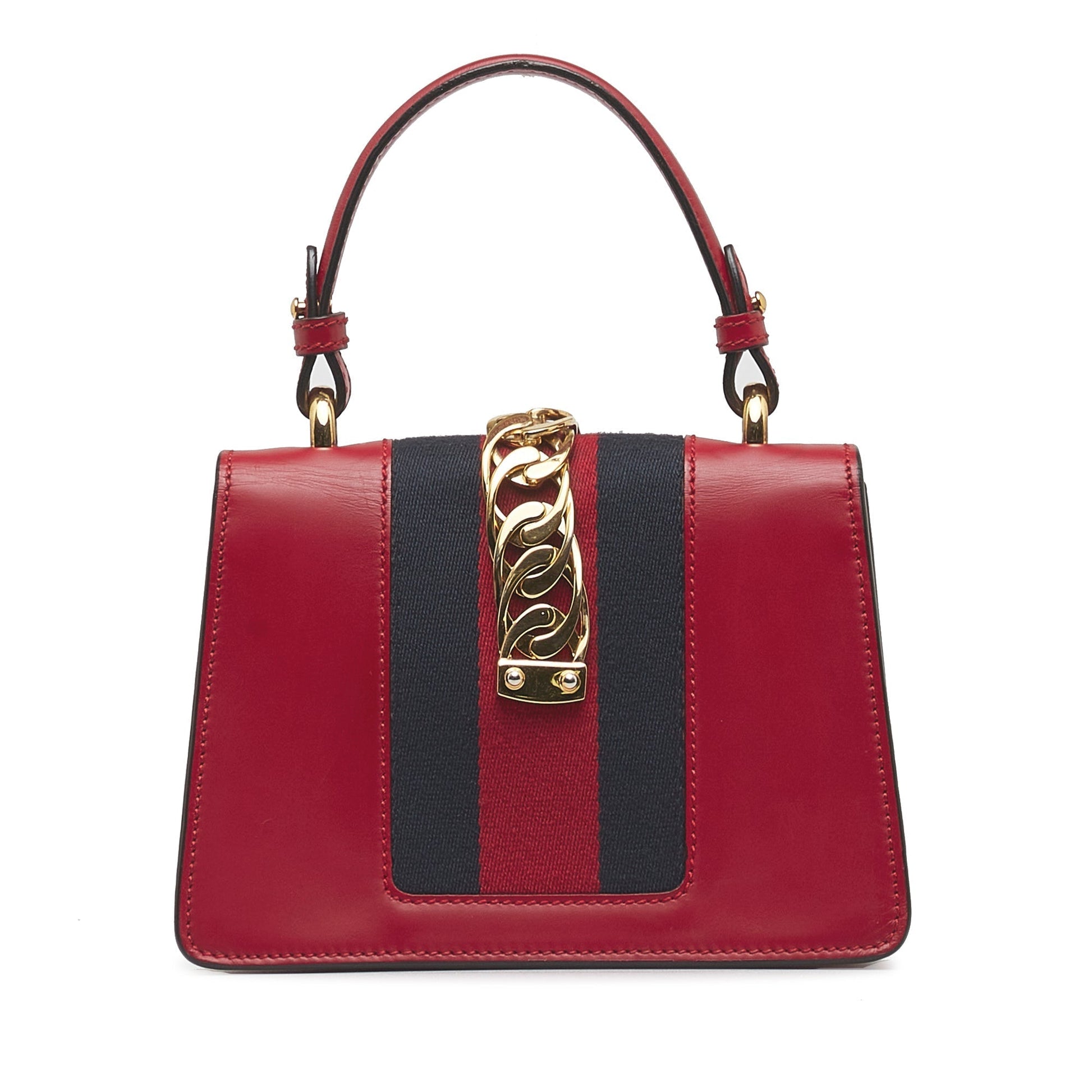 Gucci Sylvie Leather Nylon Satchel
