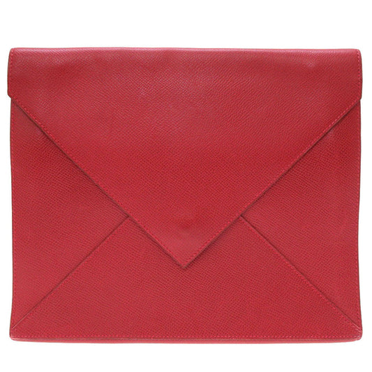 HERMES Clutch bag Courchevel Red vintage