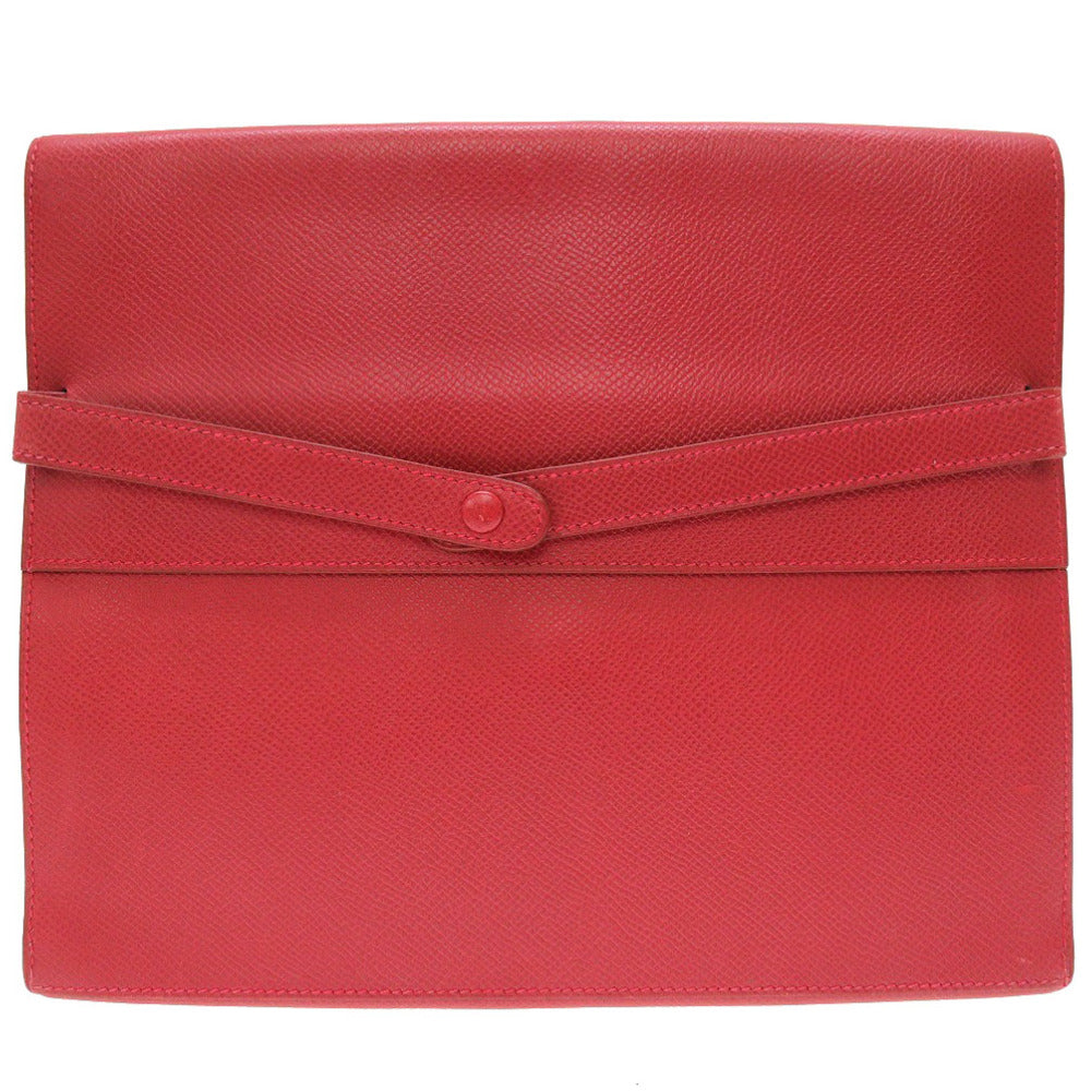 HERMES Clutch bag Courchevel Red vintage