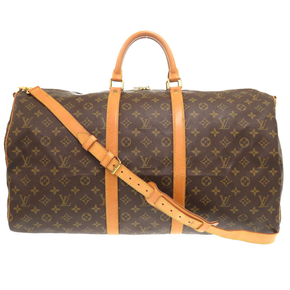 LOUIS VUITTON Boston Duffel bag Monogram canvas Brown Monogram Keepall bandouliere55 mens