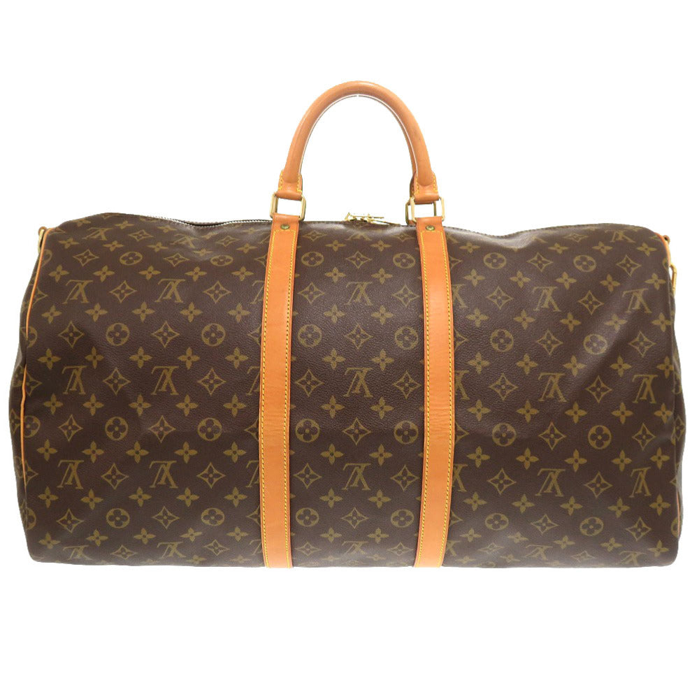 LOUIS VUITTON Boston Duffel bag Monogram canvas Brown Monogram Keepall bandouliere55 mens