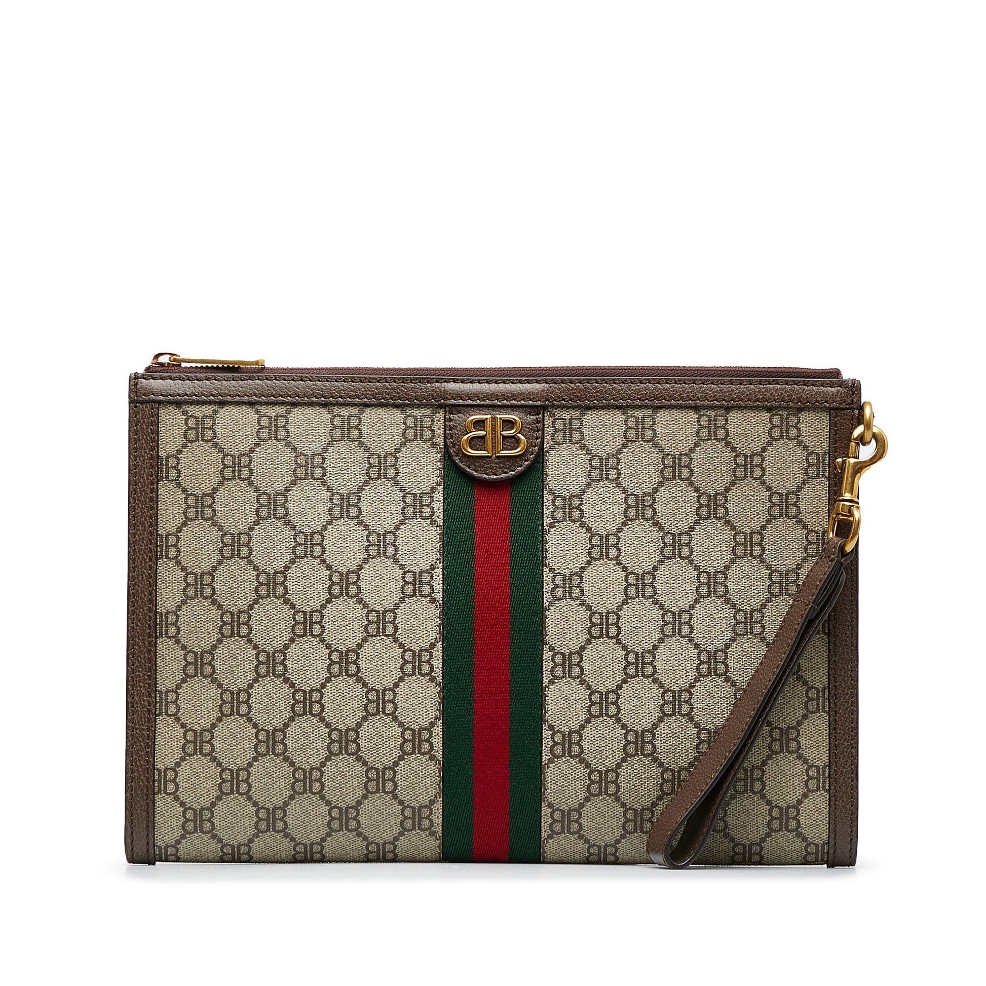 Gucci Leather Canvas Clutch