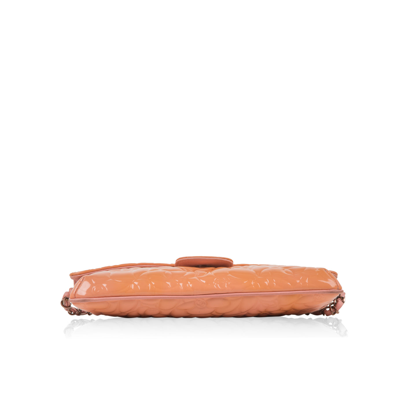 Chanel Peach Patent Camellia Bag