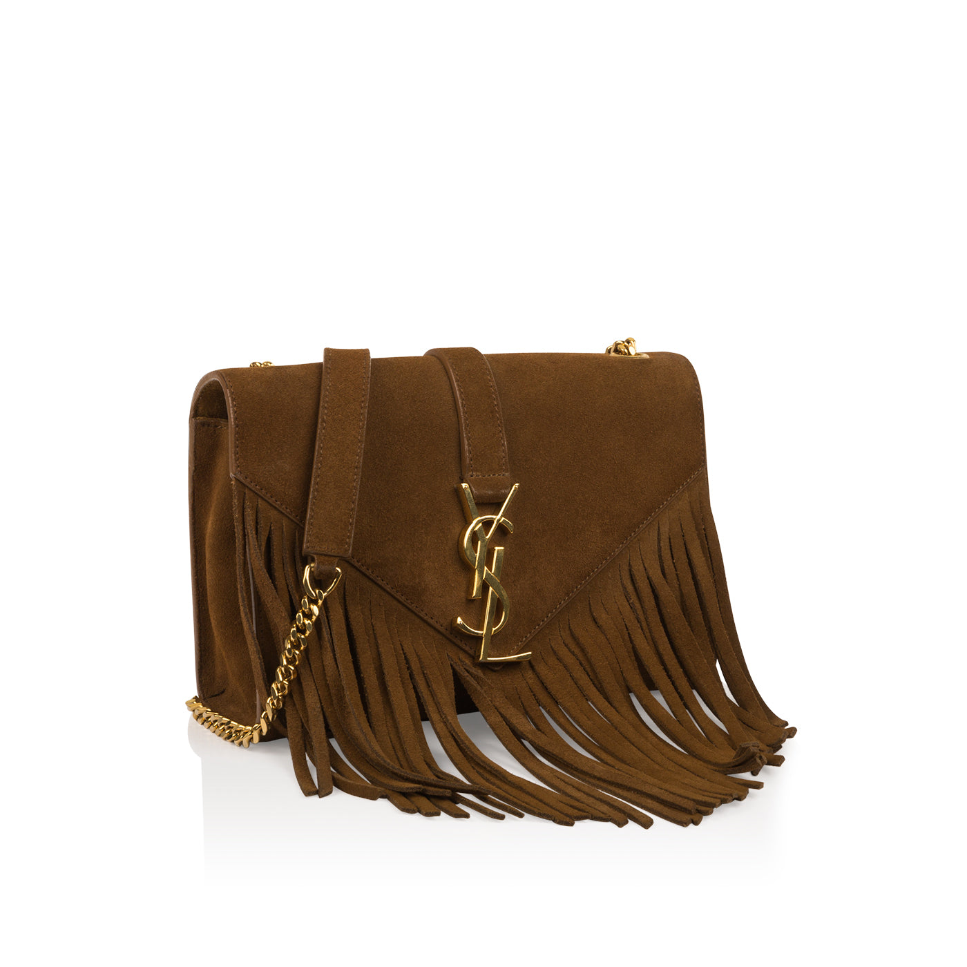 Saint Laurent Suede Fringe Tassel Bag