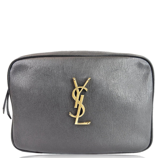 SAINT LAURENT Lou Camera Monogram Leather Shoulder Bag Black