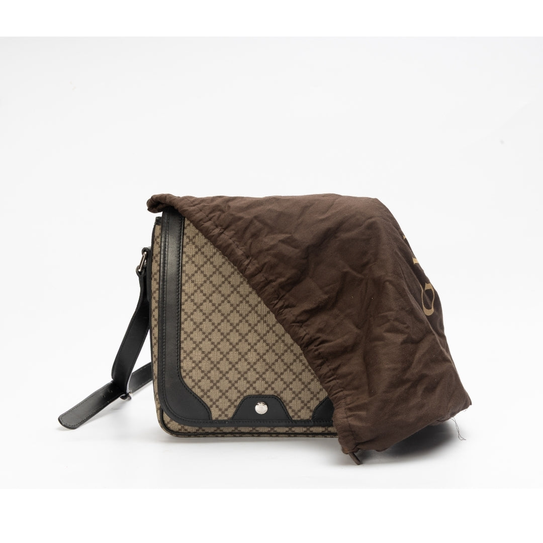 Gucci Leather Canvas Shoulder Bag