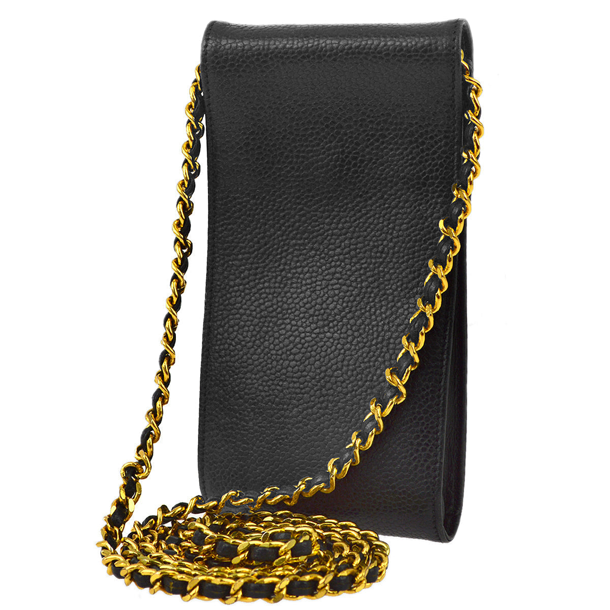 Chanel Black Caviar Chain Shoulder Bag Pouch