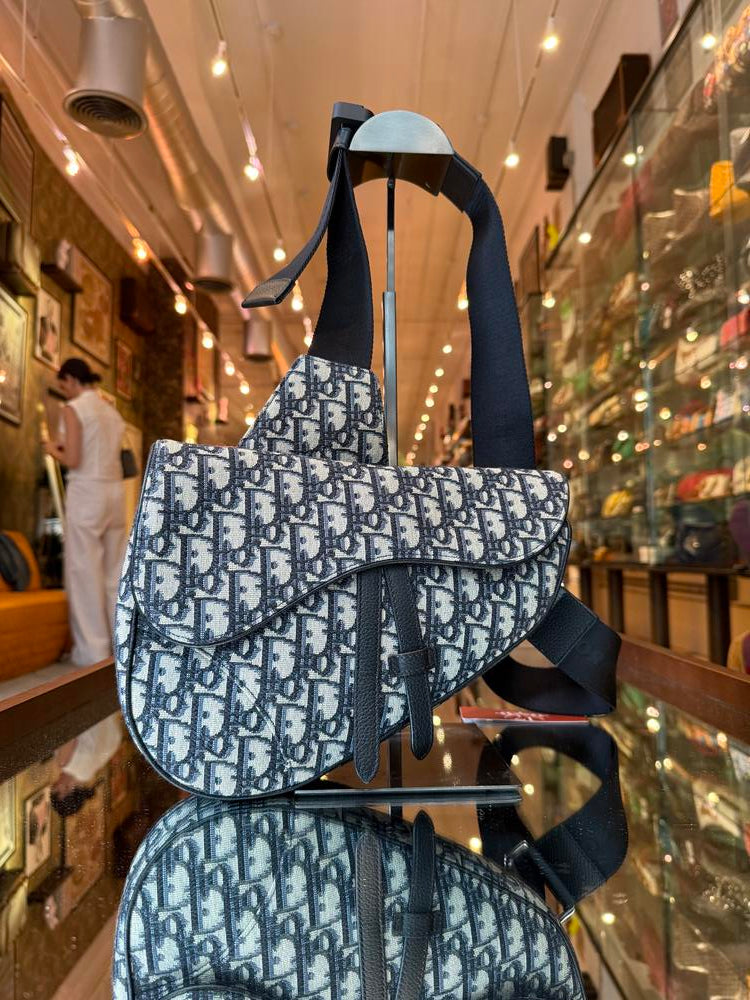 Dior Oblique Saddle Bag Black/Navy