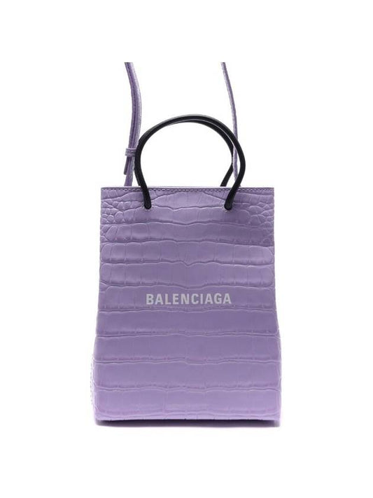 Luxury Balenciaga Trending 2026 WoMen's Crocodile Print Shopping Tote Bag Purple