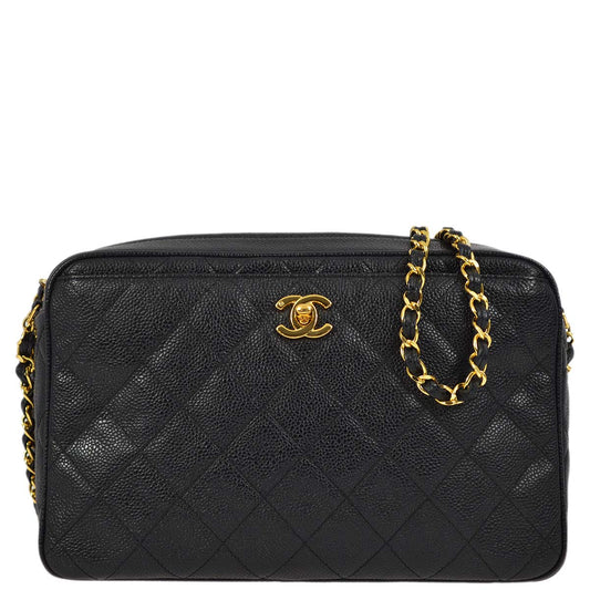 Chanel Black Caviar Camera Bag Large