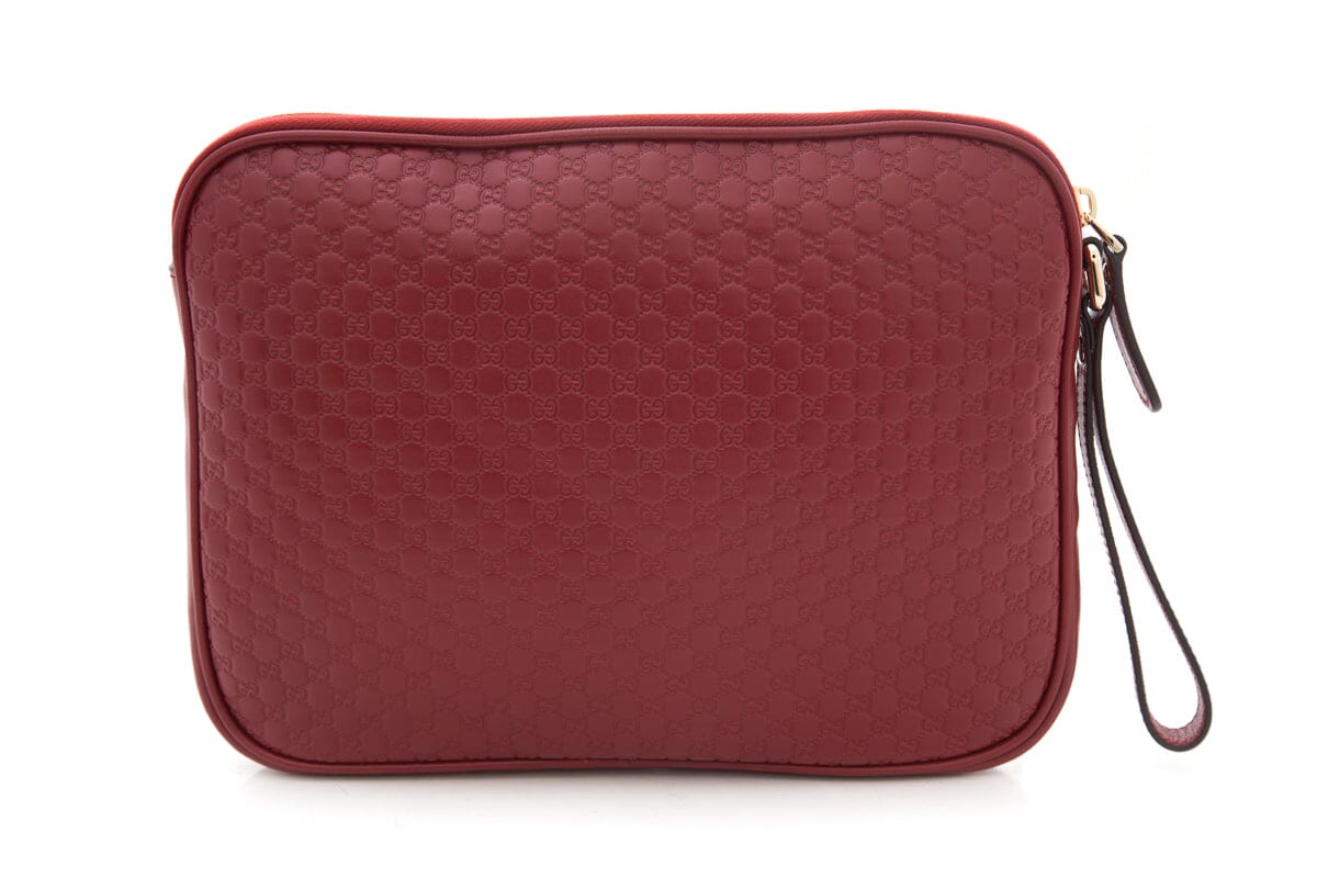 Gucci Guccissima Red Leather Clutch